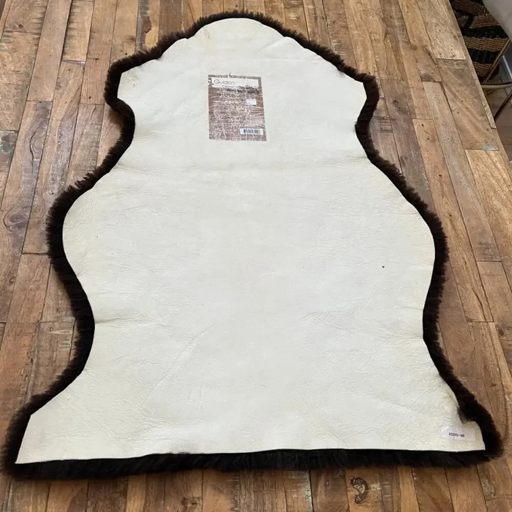 Golden Fleece Dark Brown Genuine Sheepskin Rug 36